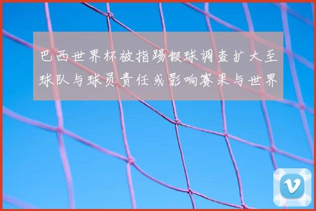 巴西世界杯被指踢假球调查扩大至球队与球员责任或影响赛果与世界杯声誉